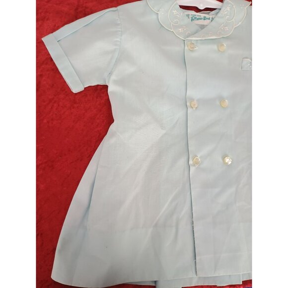Vintage Heffman Bros Baby Boys Light Blue Hand Embroidered Christening Gown - Picture 4 of 9